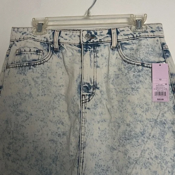 Wild Fable Light Blue Acid Wash Midi Skirt - Picture 2 of 4